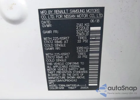 2018 Nissan Rogue Sv из США, поврежденный, VIN KNMAT2MVXJP604242